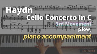 Haydn  Cello Concerto in C 3rd Mov Piano Accompaniment Slow [upl. by Aivun888]