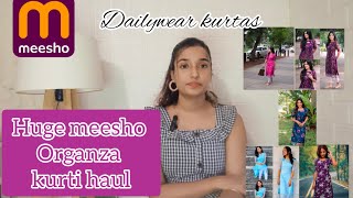 Meesho organza kurta haul  beautiful Dailywear kurta 🥰 [upl. by Yecats990]