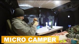 Cold Stealth Camping in Micro Camper Ford Transit Connect fast version [upl. by Nnahs]