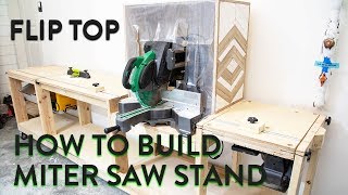 Miter Saw Station  DIY How to Build  Flip Top  Garage Remodel Ep 4 [upl. by Rahal151]