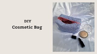 How to Sew a Zipper Box Pouch Sewing Project from Scraps  DIY MakeUp Bag [upl. by Suiratnod]