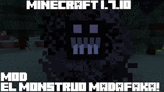 Minecraft 1710 MOD EL MONSTRUO MADAFAKA Grue Mod Español [upl. by Atsirc311]