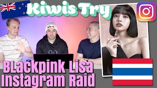 Kiwis Try Blackpink Lisa Instagram Raid [upl. by Orella]