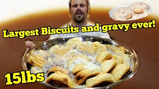 Largest Biscuits and Gravy Challenge Ever  ManvFood [upl. by Oneal]