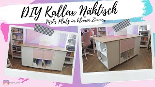 DIY KALLAX NÄHTISCH VON IKEA  mehr Platz für kleine Räume [upl. by Bratton369]