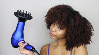 Diffusing And Stretching Type 4 Natural Hair  Minimize Shrinkage Frizz And Dry Time [upl. by Nidnerb719]