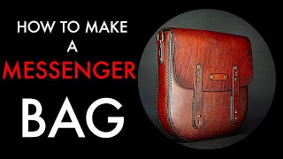 How to Make a Messenger Leather Bag DIY Tutorial and Pattern Download [upl. by Enomor]