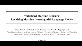 Verbalized Machine Learning Revisiting Machine Learning with Language Models [upl. by Ecnerewal]