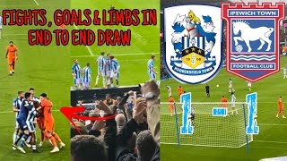 FIGHT GOALS amp LIMBS IN END TO END DRAW Huddersfield Town Vs Ipswich Town 11 Championship Vlog [upl. by Alesiram676]