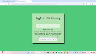 English Dictionary App using HTMLampCSS in VanillaJS with Source Code [upl. by Hseyaj998]