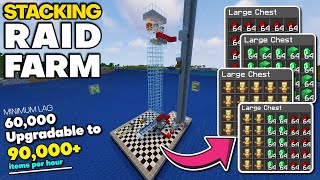 Minecraft RAID FARM Tutorial  60k100k Itemshr [upl. by Kcirevam]