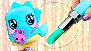 MAKEUP Slime Coloring Satisfying LIPSTICK Slime Mixing Series 353 [upl. by Cerf]