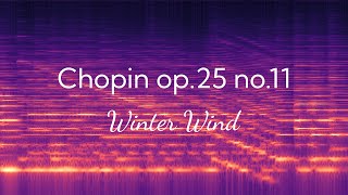 Chopin quotWinter Windquot op 25 no 11  Spectrum Visualization [upl. by Eelam]