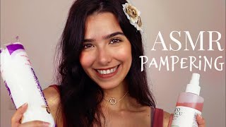 ASMR Pampering You Spa sounds Sponge sounds Lotion Cottons Hair Brushing [upl. by Tessy43]