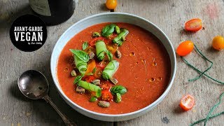 GAZS GAZPACHO SOUP  QUICK SUMMER DISH 13  avantgardevegan by Gaz Oakley [upl. by Tadio]