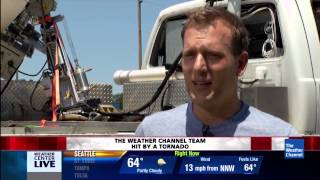 Weather Channels Mike Bettes and the Tornado Team Crew Hit in Oklahoma [upl. by Hembree]