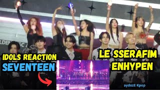 LE SSERAFIM and ENHYPEN Reaction To SEVENTEEN JAKARTA GDA 2024 [upl. by Bainter986]