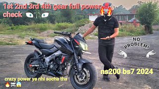 😱Full power check of ns200 1st 2nd 3rd 4th gear speed☠️🔥ye nhi socha tha⚠️ns200 bajaj bike rider [upl. by Drofnats354]