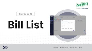 Create and manage bills  OnlineCheckWritercom  Powered by Zil Money [upl. by Kellyann823]