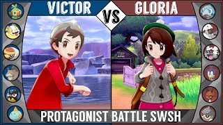 Pokémon SwordampShield GLORIA VS VICTOR  Protagonist Battle [upl. by Peednama63]