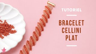 TUTORIEL  Bracelet Cellini Plat Perles de Rocailles Miyuki [upl. by Eillas600]