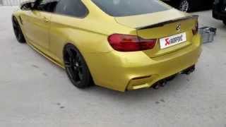 2015 BMW M4 F82 Akrapovic Evolution Exhaust sound  Revs and Acceleration [upl. by Ahsikat]