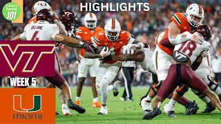 Virginia Tech Hokies vs Miami Hurricanes Highlights College Football [upl. by Tindall]