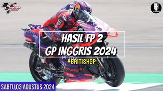 Hasil Motogp Hari iniHasil Latihan Bebas Gp Inggris 2024FP 2 Gp Inggris 2024Jadwal Motogp 2024 [upl. by Tterrab366]