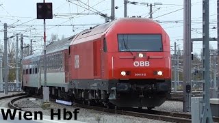 ÖBB  Wien Hauptbahnhof railjet EC D S60 S80 R REX [upl. by Aviv]