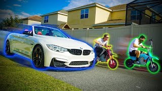 CORRIDA DAS MINI MOTOS VS BMW M4 [upl. by Natsirk]