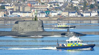 HMS Anson arrives on the River Clyde [upl. by Nyret811]