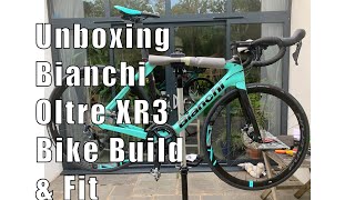 Unboxing Bianchi Oltre XR3 CV Ultegra Disc 2020 Bike Build amp Setup [upl. by Boice]