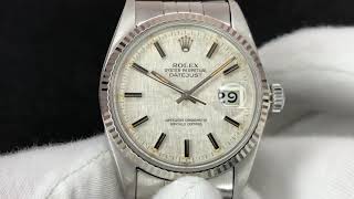 Rolex 16014 Datejust 1981 Cal 3035 Linen Dial [upl. by Tabatha64]