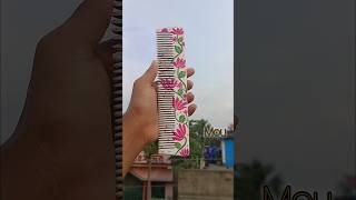 কাঠের চিরুনি তে পদ্ম আঁকলাম।। wooden comb design youtubeshorts shorts diy foryou viralvideo [upl. by Spiros]