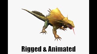 3D frill necked lizard animations [upl. by Latoye]