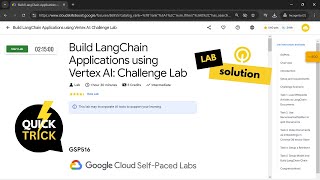 2024 Build LangChain Applications using Vertex AI Challenge Lab SOLUTION  Qwiklabs  GSP516 [upl. by Sil]