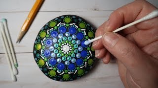 EASY Dot Art Mandala Stone Painting Using ONLY a Qtip amp Pencil FULL TUTORIAL How To  Lydia May [upl. by Ihab]