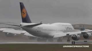 Lufthansa 7478i Wet Takeoff from Paine Field ᴴᴰ [upl. by Maris]