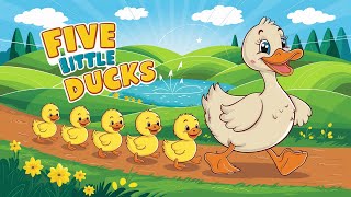 Five Little Ducks  Nursery Rhymes for Kids  Fun Counting Songs amp Childrens Music [upl. by Yelyr]