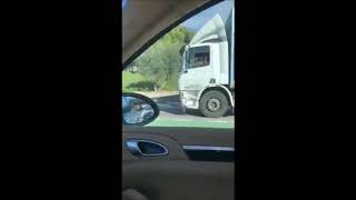 Un camión arrastra a un coche varios metros en La Cala de Mijas [upl. by Einrae]