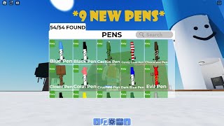 Find the Pens How to get ALL 9 NEW Pens Obby and Smart Pen [upl. by Melba]