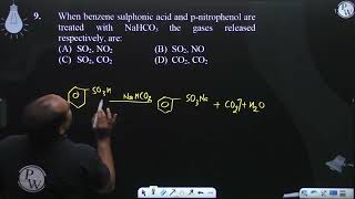 When benzene sulphonic acid and pnitrophenol are treated with NaHCO3 the gases released respect [upl. by Anyal193]