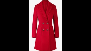 CHICZONE Womens Notch Lapel Double Breasted Mid Long Pea Coat Wool Blend Overcoat Winter [upl. by Mcdermott154]