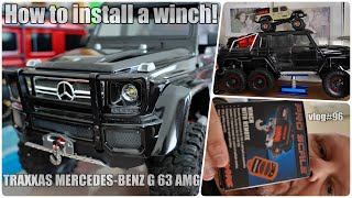 TRAXXAS TRX6 MERCEDESBENZ G 63 AMG  How to install a winch 96 [upl. by Ahseer332]