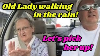 Old lady with broken foot out in the rain Lets help her [upl. by Kori]