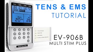 How to use TENS EMS Machine Multi Stim Plus Rechargeable EV906B Tutorial [upl. by Ahsiekin]