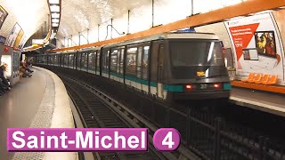 SaintMichel  Ligne 4  Métro de Paris  RATP MP89  2014 [upl. by Nelyaw878]