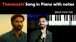 Thenmozhi Song in Piano with Notes  Thenmozhi Song Piano Tutorial  Thiruchitrambalam  Anirudh [upl. by Uzial]