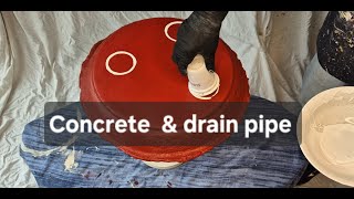 DIY  easy concrete garden table from old drainpipe [upl. by Launam862]