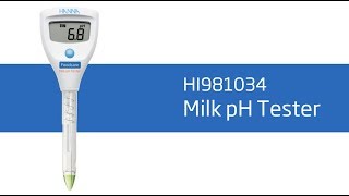 Video  How To Set Up and Calibrate the HI981034 Milk pH Tester [upl. by Fremont880]